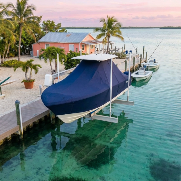 Caymas 34 CT T-Top Boat Cover & Canvas