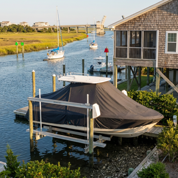 Fountain 34 T-Top Boat Cover & Canvas
