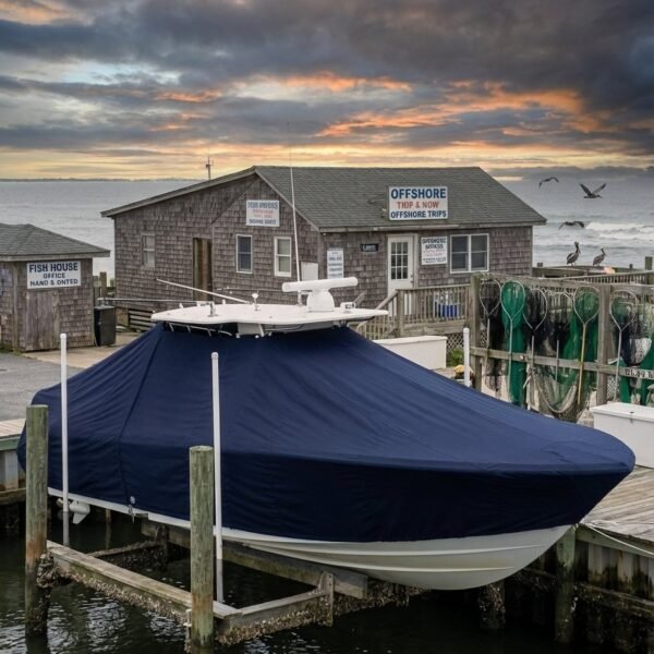 Fountain 34 TE T-Top Boat Cover & Canvas