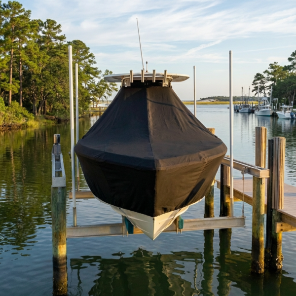 Fountain 38 SCX T-Top Boat Cover & Canvas