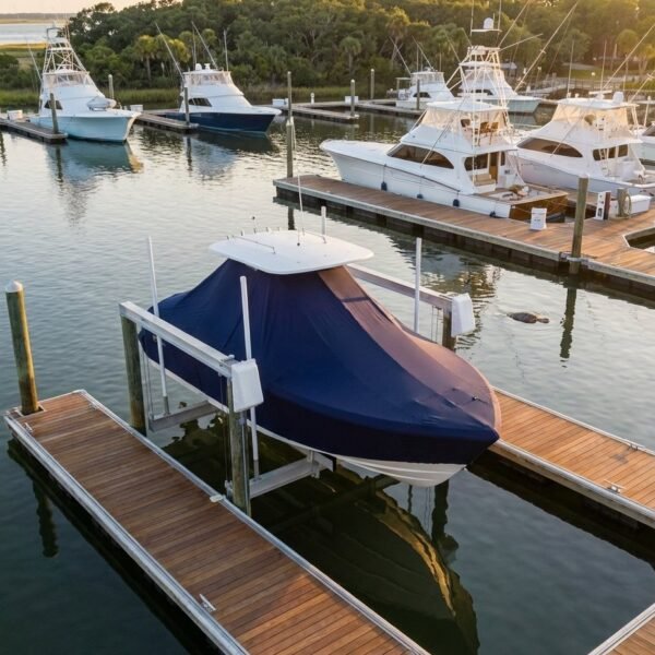 Fountain 38 TE T-Top Boat Cover & Canvas