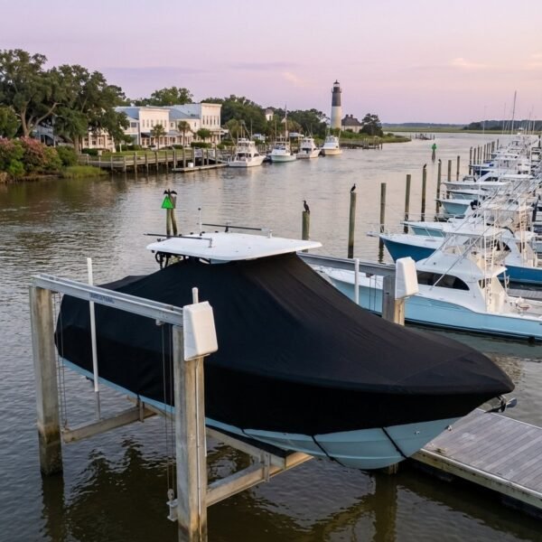 Fountain 43 NX T-Top Boat Cover & Canvas