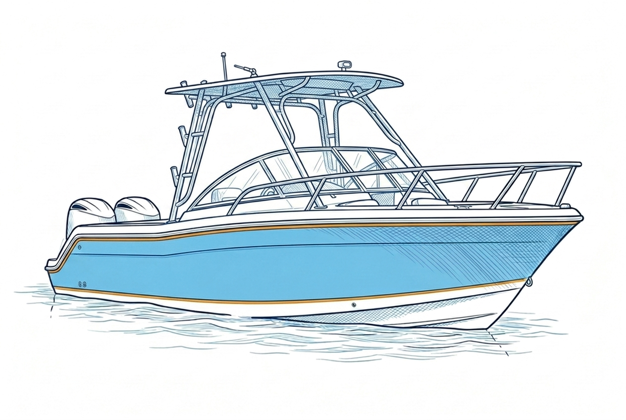 Dual console boat illustration