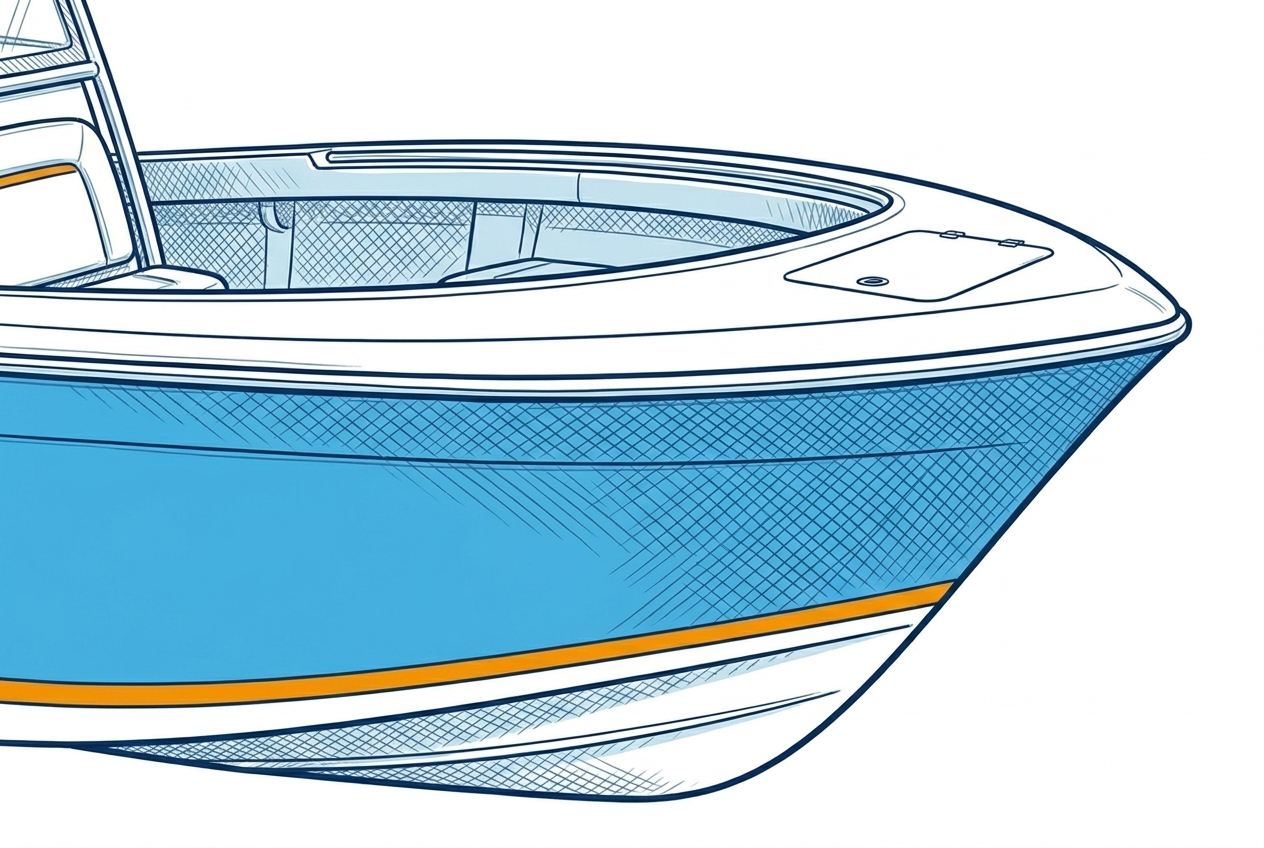 Boat bow with no bow rail