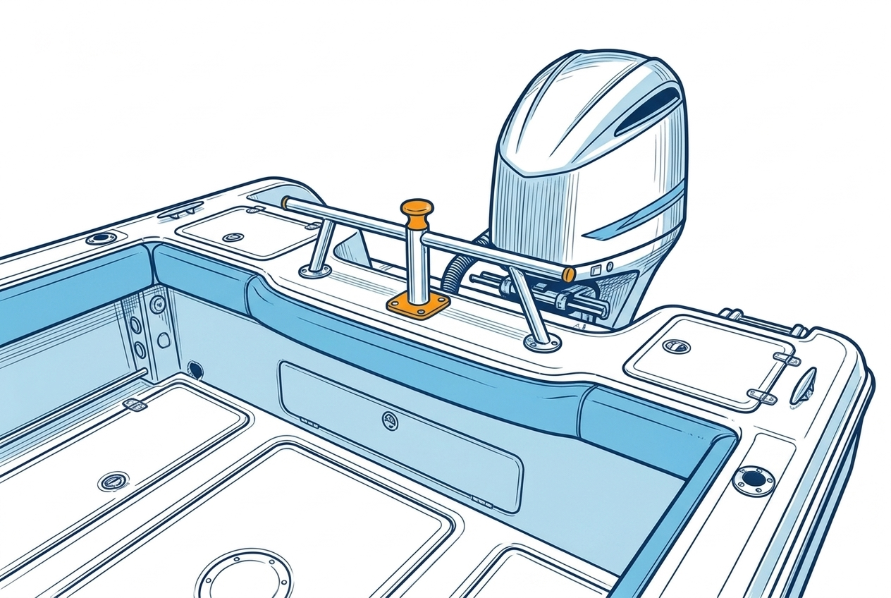 Ski tow pylon in front of the engine